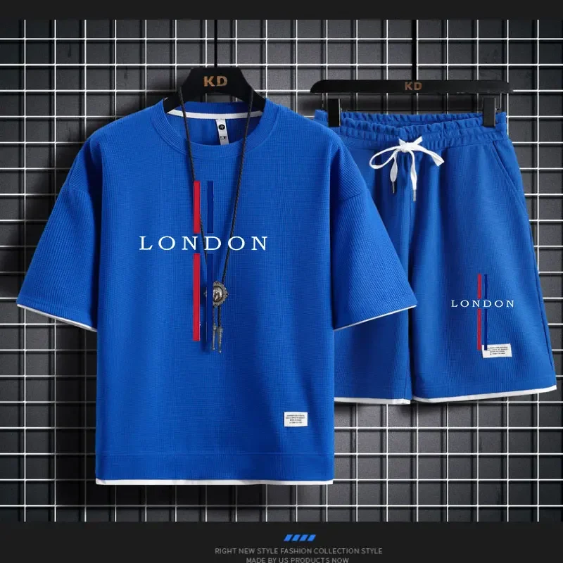 Street Fashion Tshirt - Summer new men's suit, short-sleeved breathable