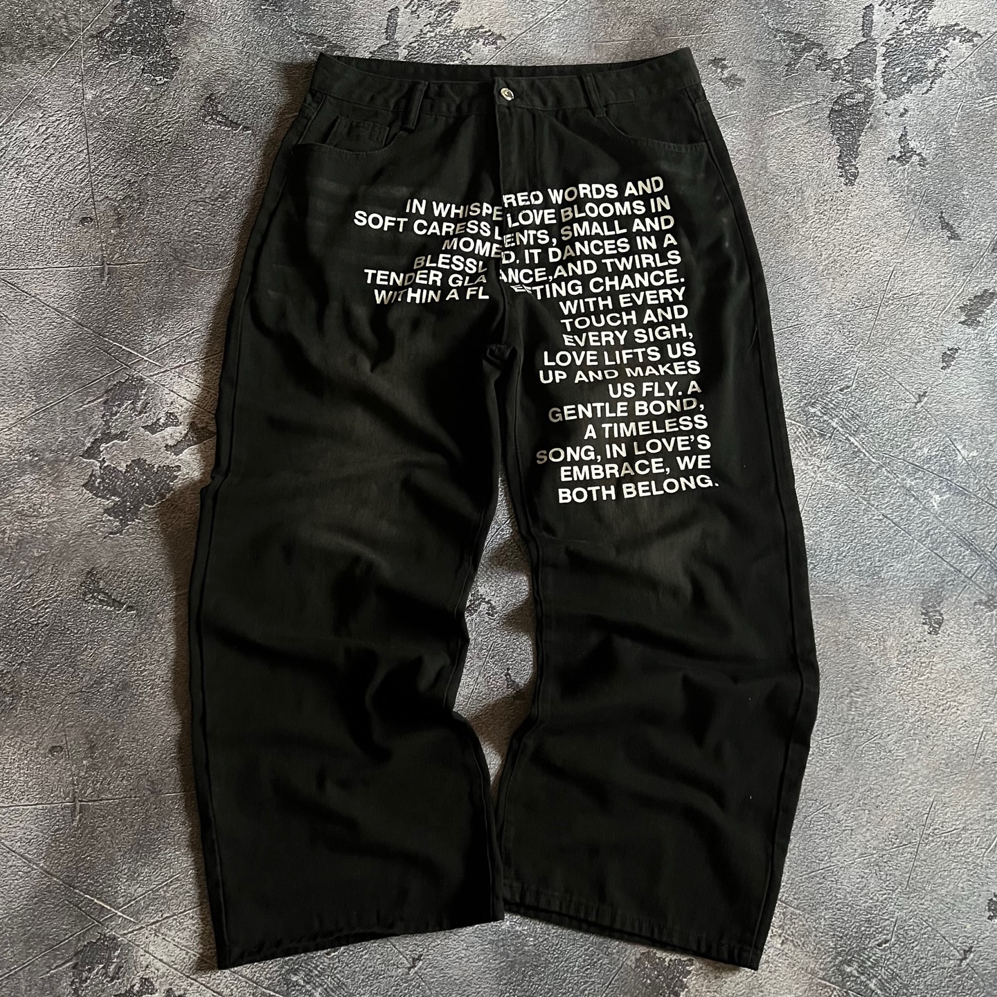 American Pattern Letter Jeans  - Street Fashion Men ulasan dan harga