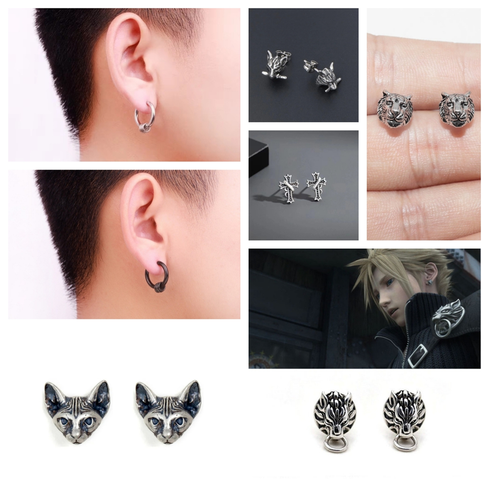 New Simple Men and Women Fashi - Street Fashion Earrings ulasan dan harga