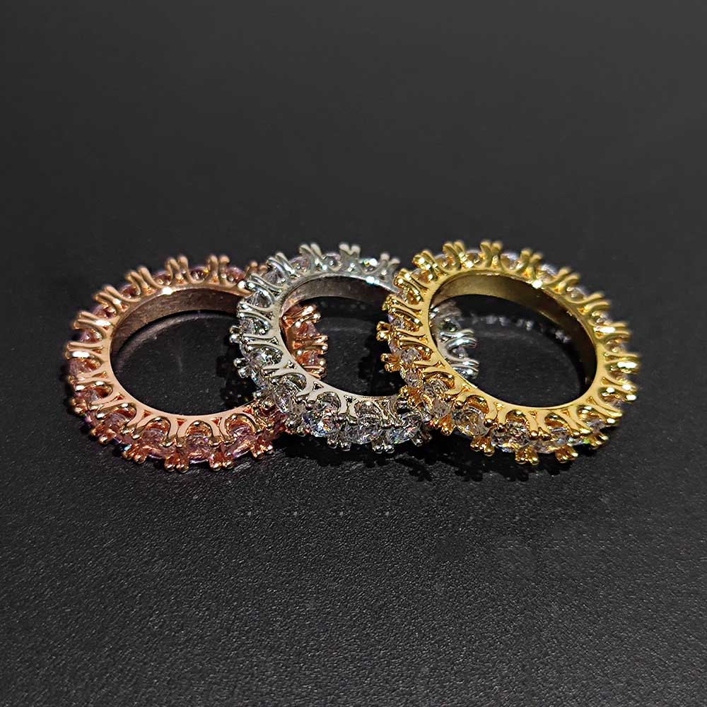 Tennis 4MM Solid Brass Plated  - Street Fashion Rings ulasan dan harga