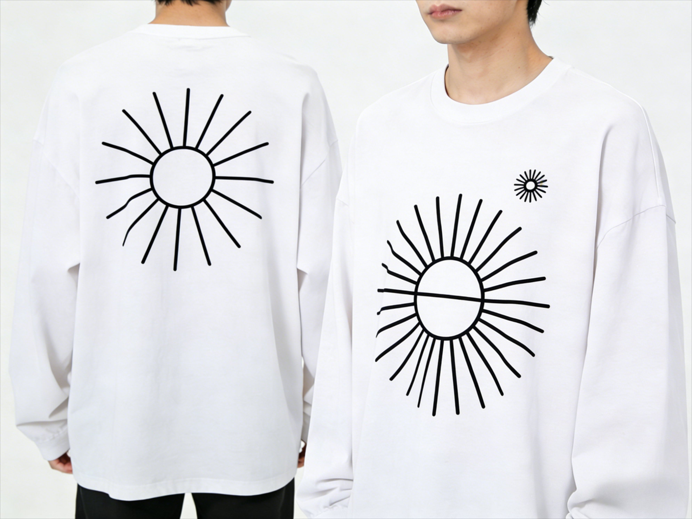 Men's Oversized Long Sleeve T- - Longline Tee Oversized ulasan dan harga