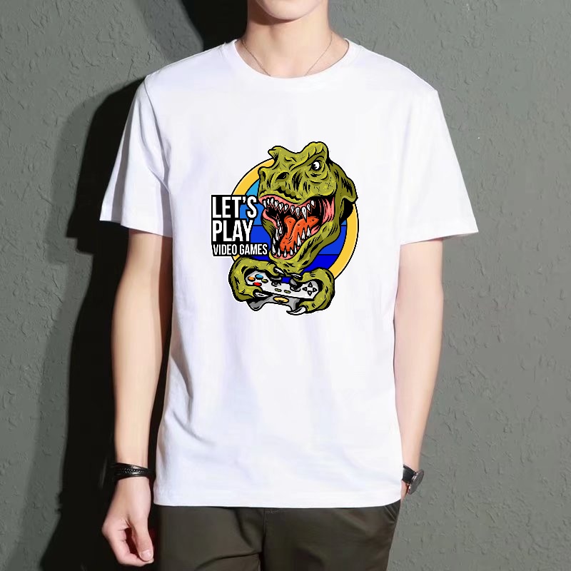 Men's Black Round-Neck Short-S - Street Fashion Game ulasan dan harga