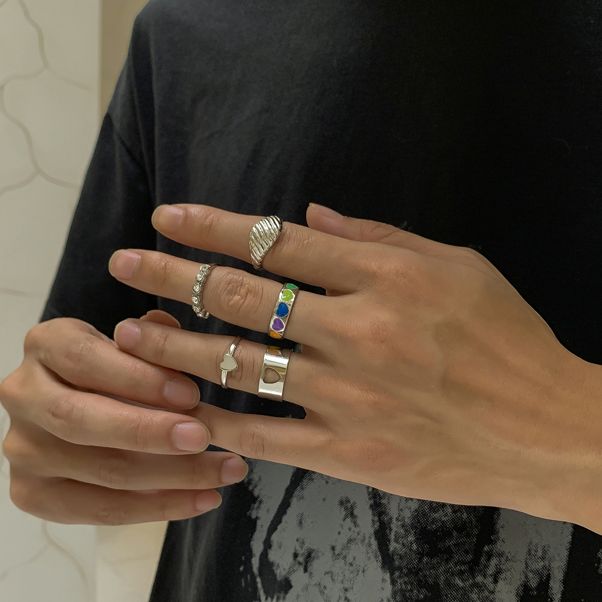 Fashion Personality Men's Hear - Street Fashion Rings ulasan dan harga
