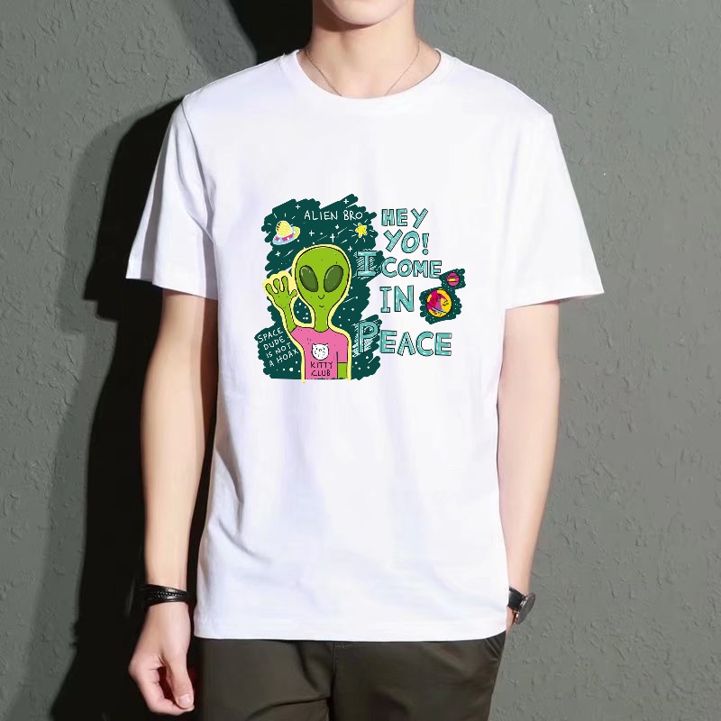 Men's Black Round-Neck Short-S - Street Fashion Theme ulasan dan harga