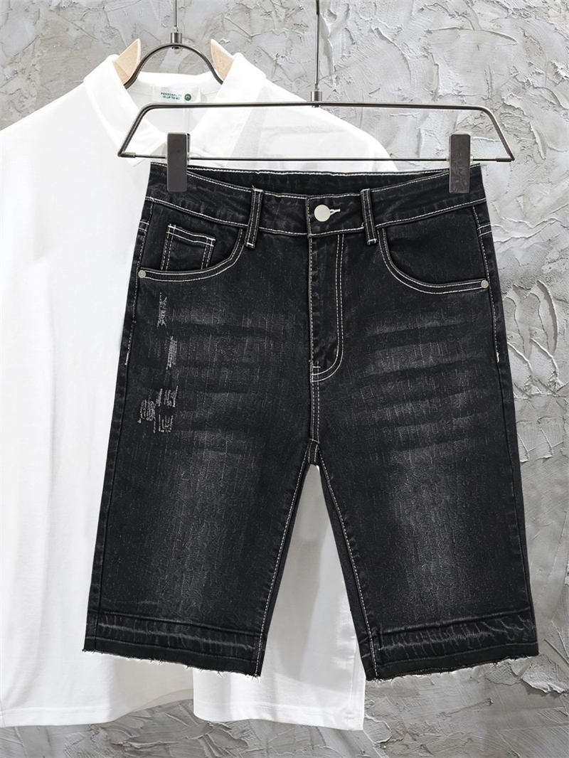Men's Stretch Black Jorts Stre - Street Fashion In Korea ulasan dan harga