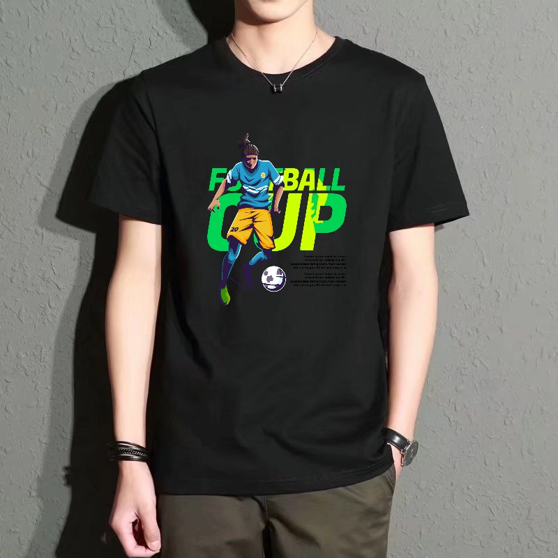 Men's Black Round-Neck Short-S - Street Fashion Theme ulasan dan harga