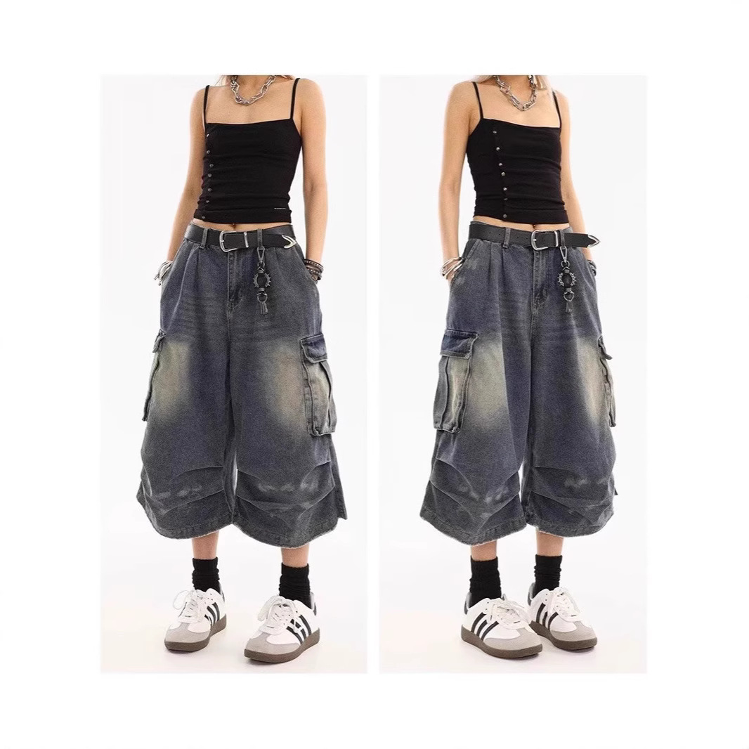 2026 New Plus Size Washed Spla - Cargo Pant Wide ulasan dan harga
