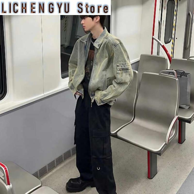 Men's Jean Jacket Autumn Vinta - Street Fashion In Korea ulasan dan harga
