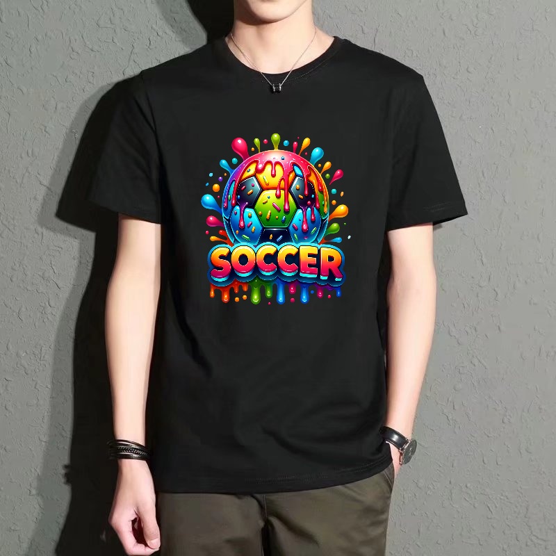 Men's Black Round-Neck Short-S - Street Fashion Theme ulasan dan harga
