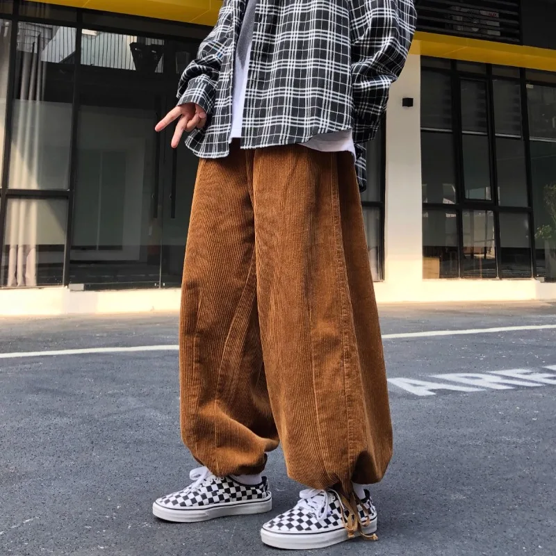 Japanese Streetwear Corduroy W - Cargo Pant Wide ulasan dan harga