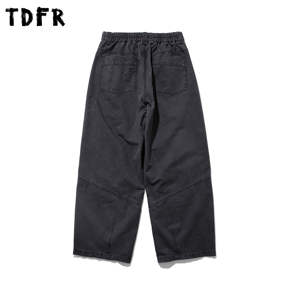 Washed Distressed Pleated Carg - Cargo Pant Wide ulasan dan harga