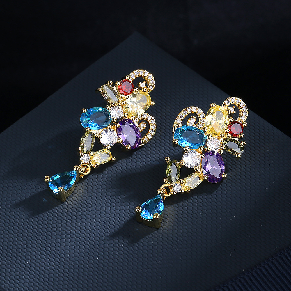 Fashion Kaleidoscope zircon Ea - Street Fashion Earrings ulasan dan harga