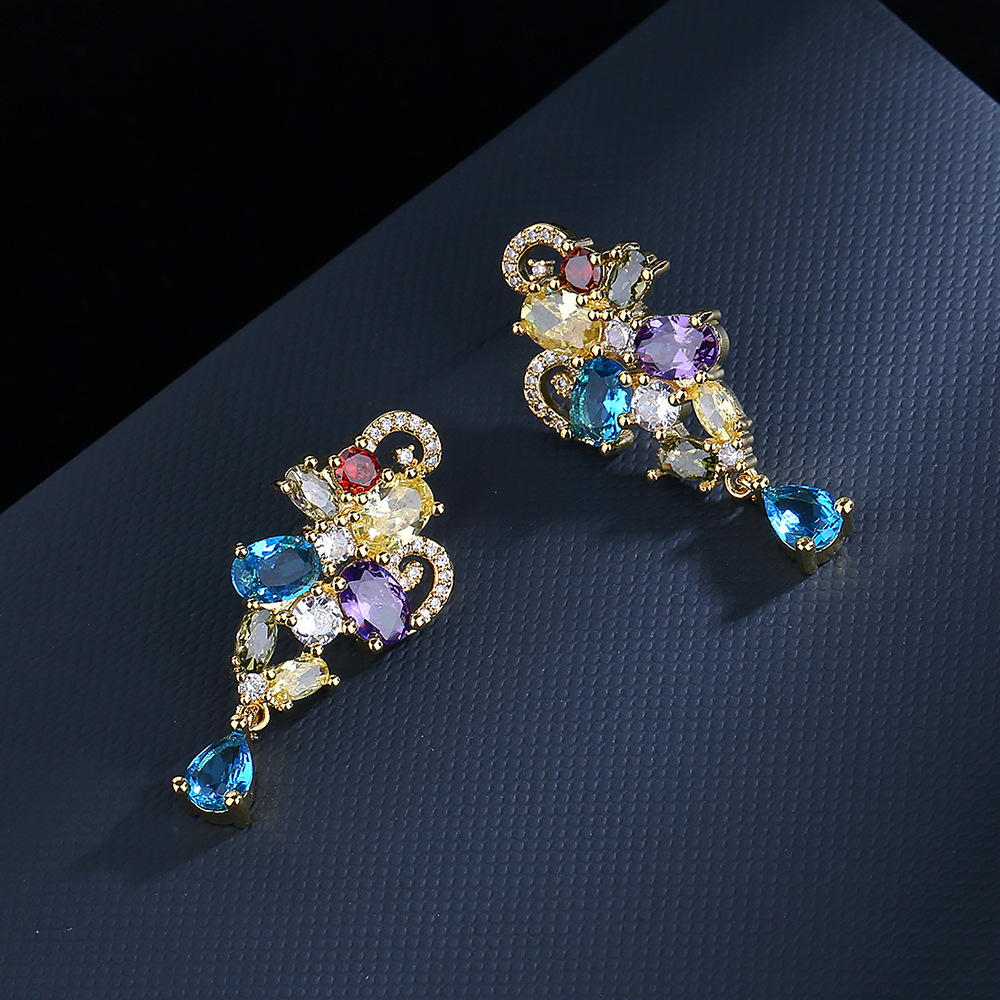 Fashion Kaleidoscope zircon Ea - Street Fashion Earrings ulasan dan harga