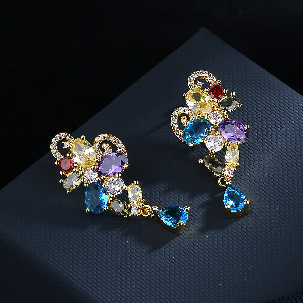 Fashion Kaleidoscope zircon Ea - Street Fashion Earrings ulasan dan harga