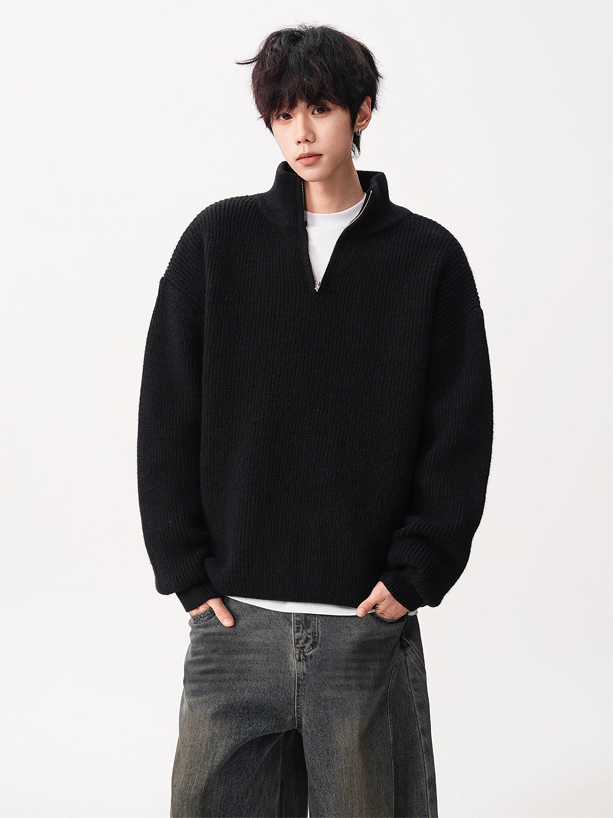 Fur Collar Pullovers Graphic M - Fashion Street Night ulasan dan harga