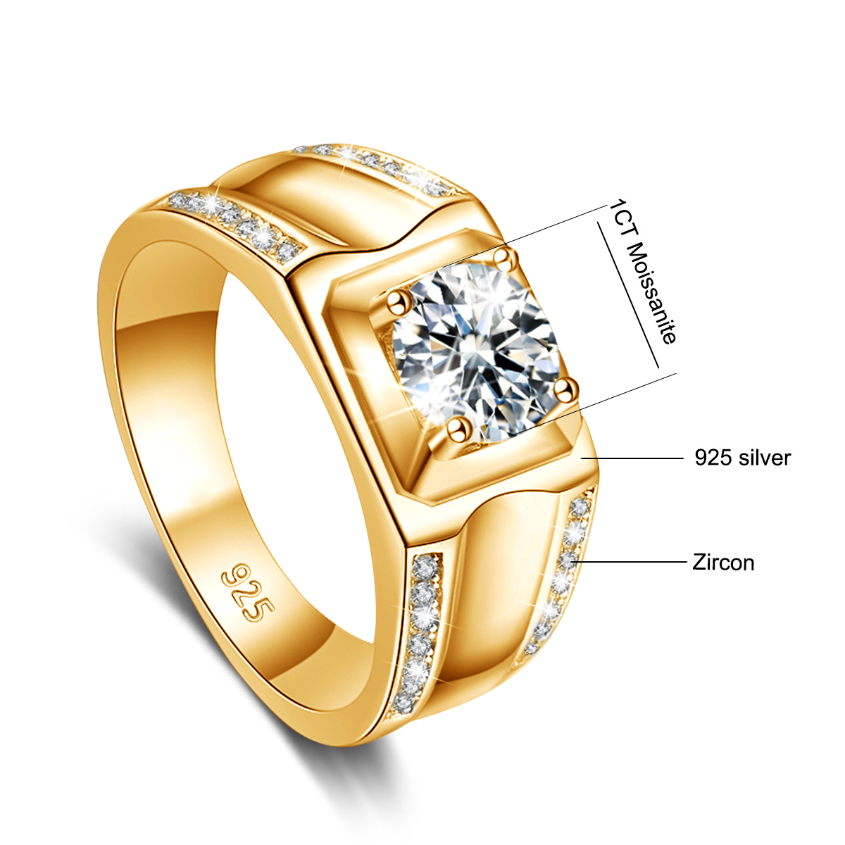 Trends 2025 Luxury Moissanite  - Street Fashion Rings ulasan dan harga