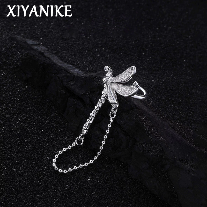 XIYANIKE Dragonfly Chain Tasse - Street Fashion Earrings ulasan dan harga