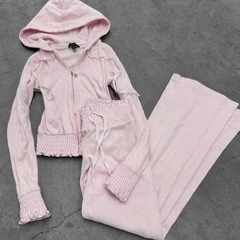 Vintage Sweatshirt 2-Piece Set - Street Fashion In Korea ulasan dan harga