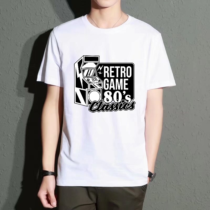 Men's Black Round-Neck Short-S - Street Fashion Game ulasan dan harga